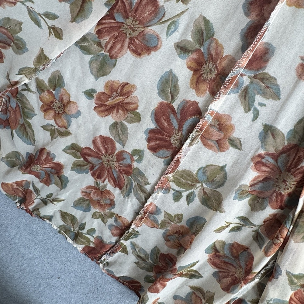 Paris Blues VTG 90s Floral Maxi Dress Sz 11 Cream Button Front Sheer Prairie - Picture 10 of 16